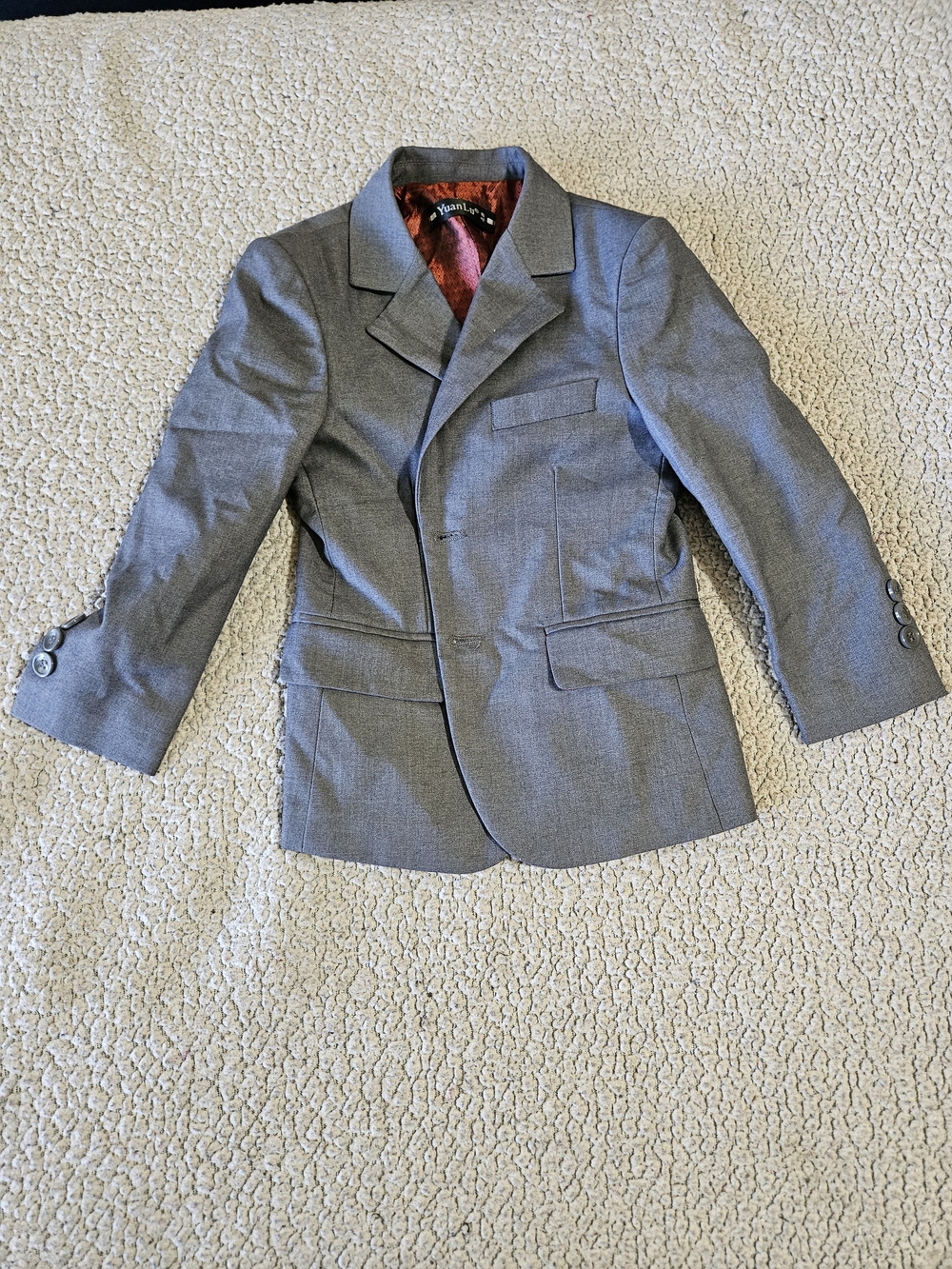 Boys Gray Formal Blazer Jacket